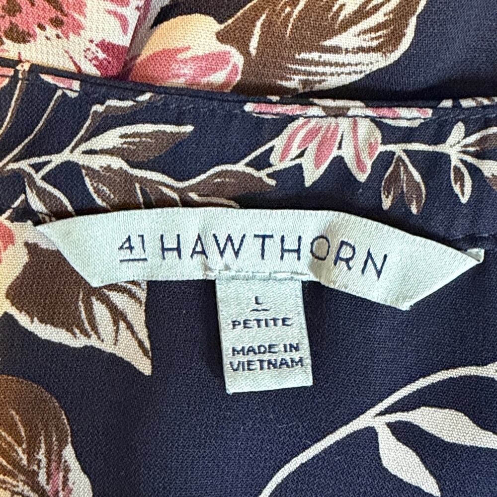 41 Hawthorn Navy and Pink Floral Dress Petite Large - Picture 4 of 4